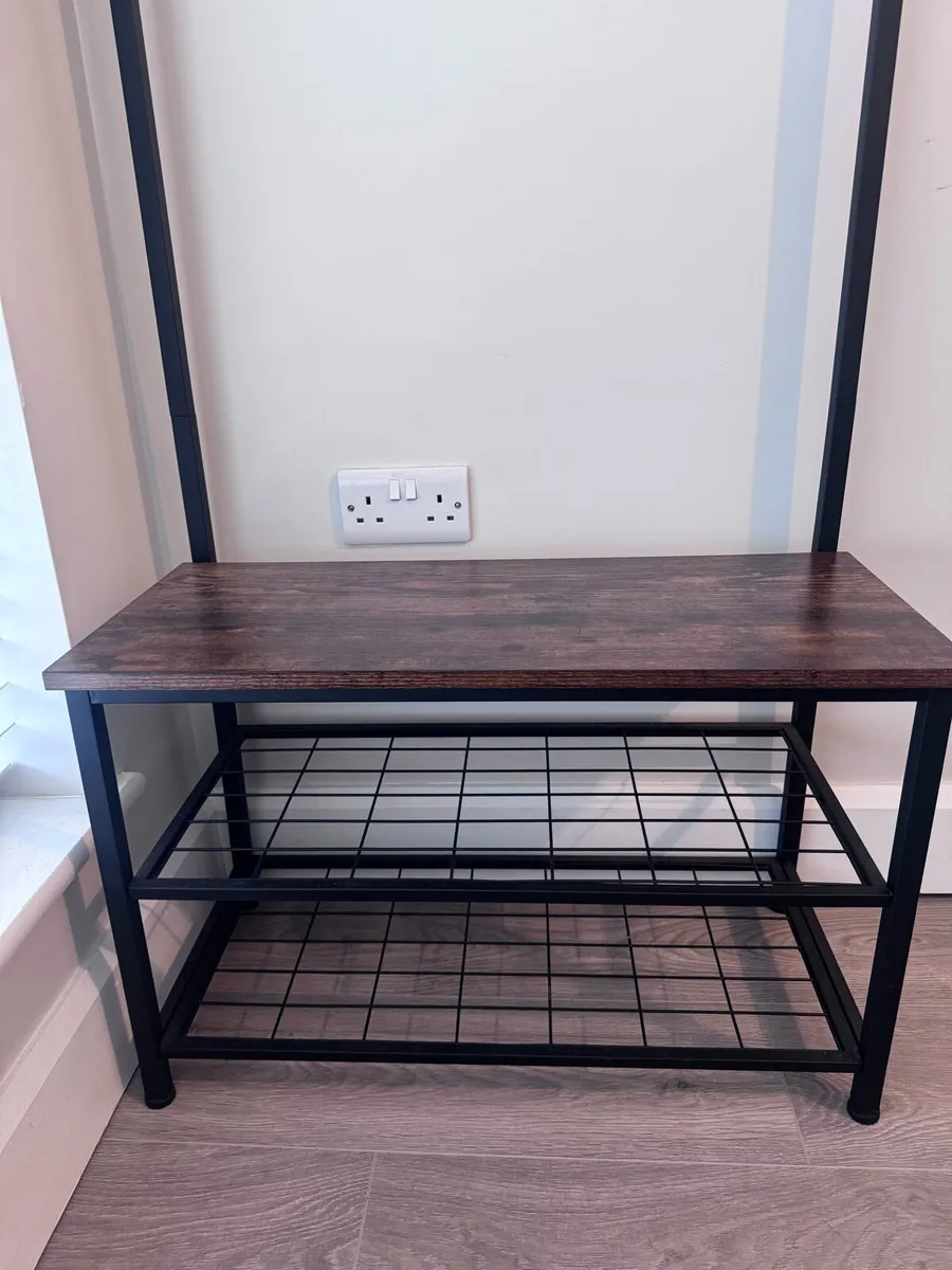 Coat Rack with Shoe Shelves and Bench - Image 4