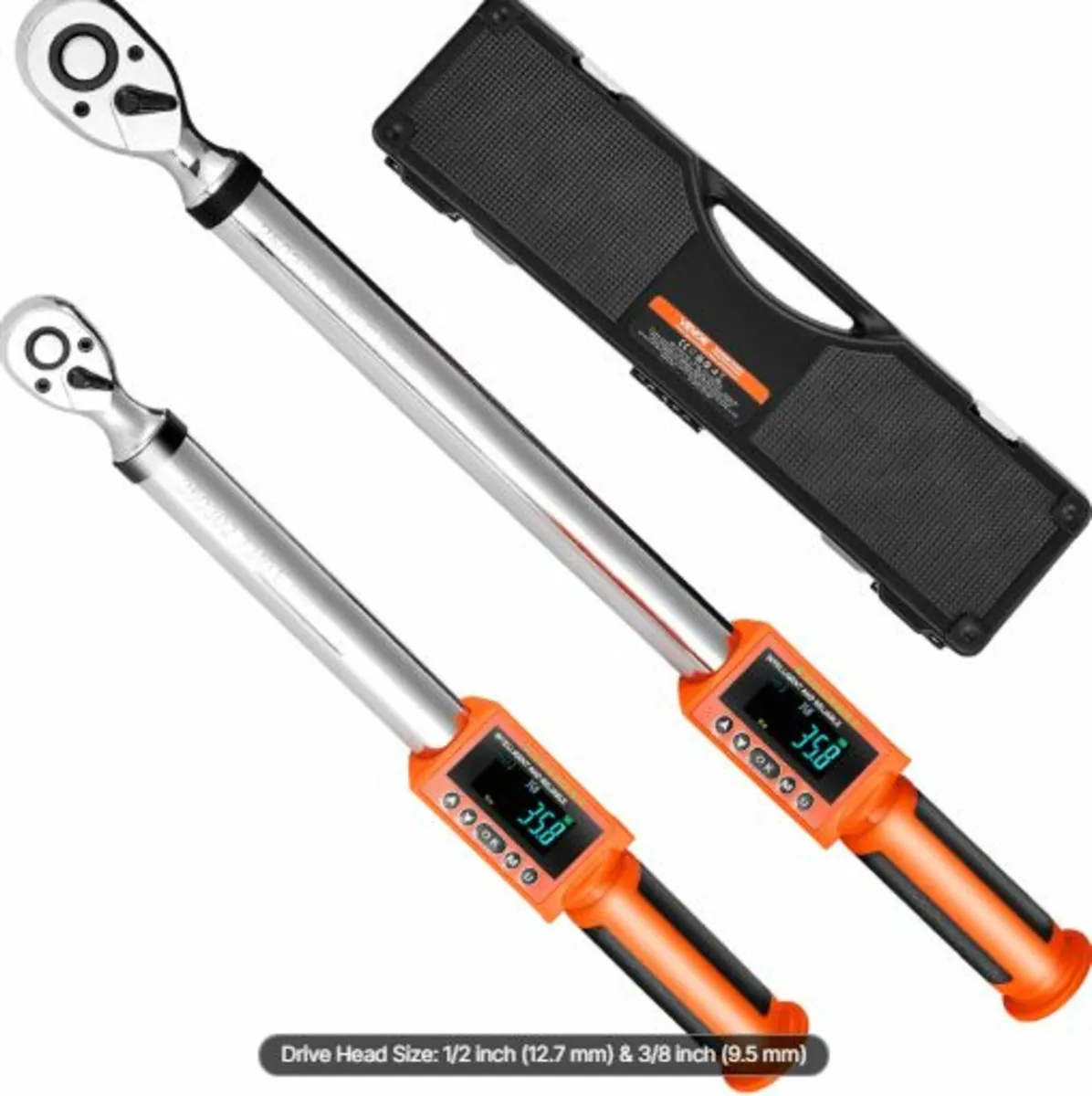 Digital Torque Wrench Set, 2 Pieces, 1/2, 3/8 Inch - Image 1