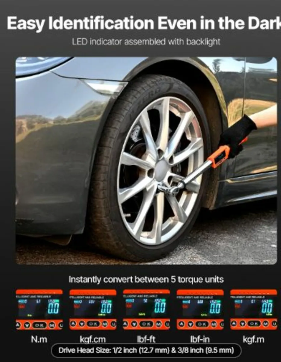 Digital Torque Wrench Set, 2 Pieces, 1/2, 3/8 Inch - Image 3
