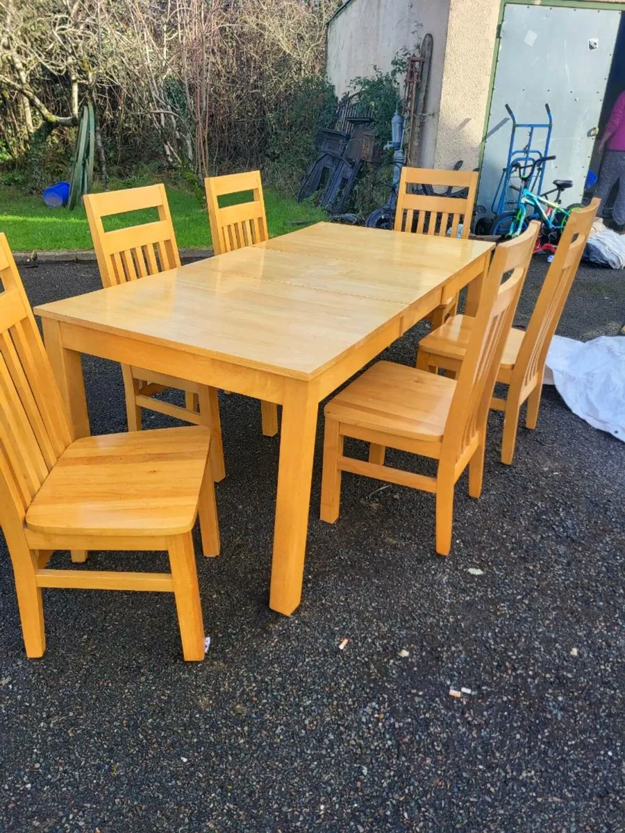 Solid wood table and chairs - Image 1