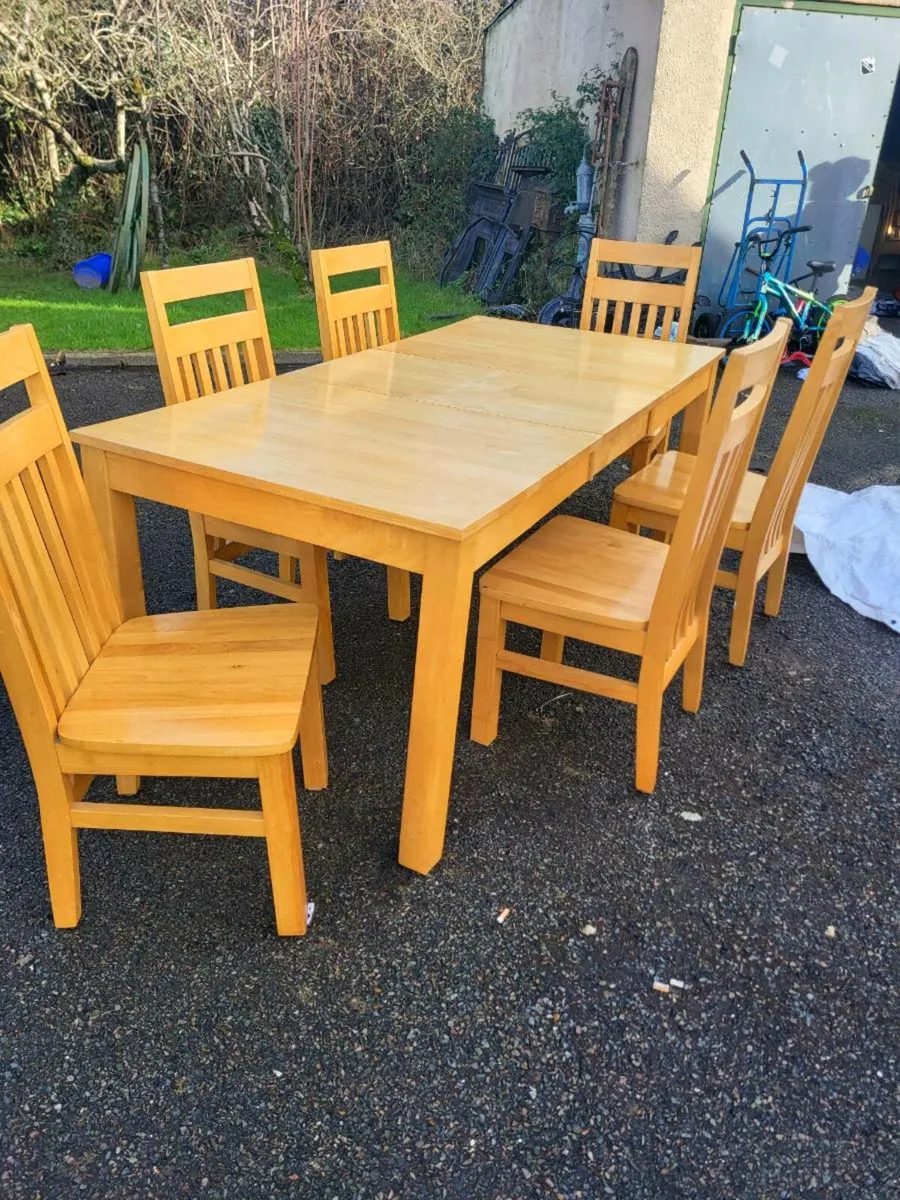 Solid wood table and chairs - Image 2