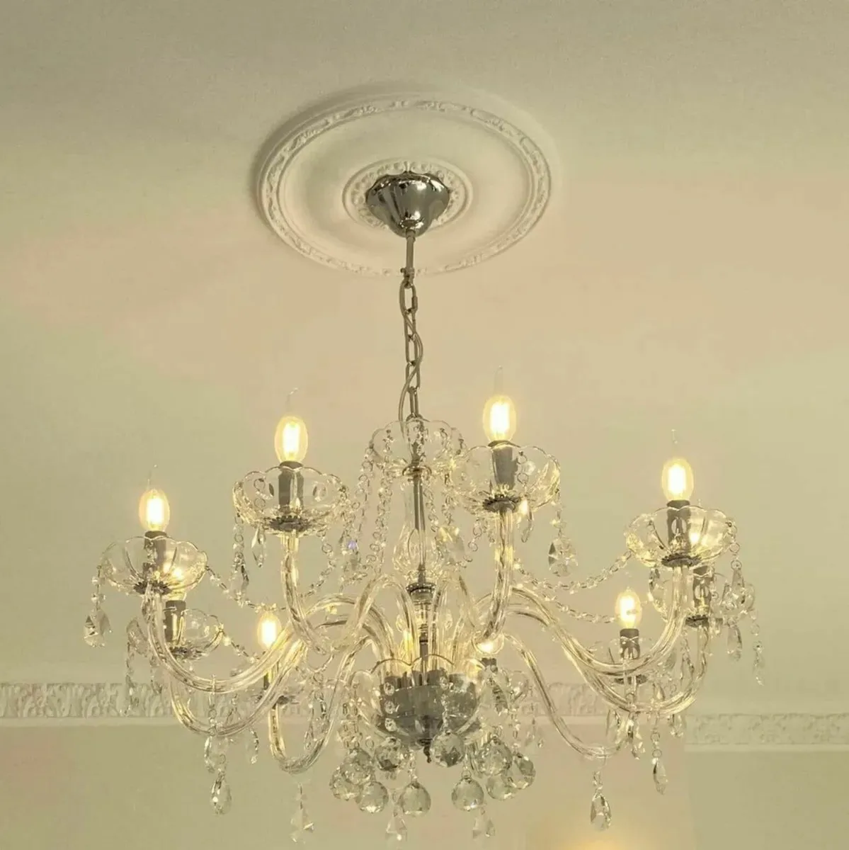 Modern Crystal Chandelier with 10-Lights, Clear - Image 2