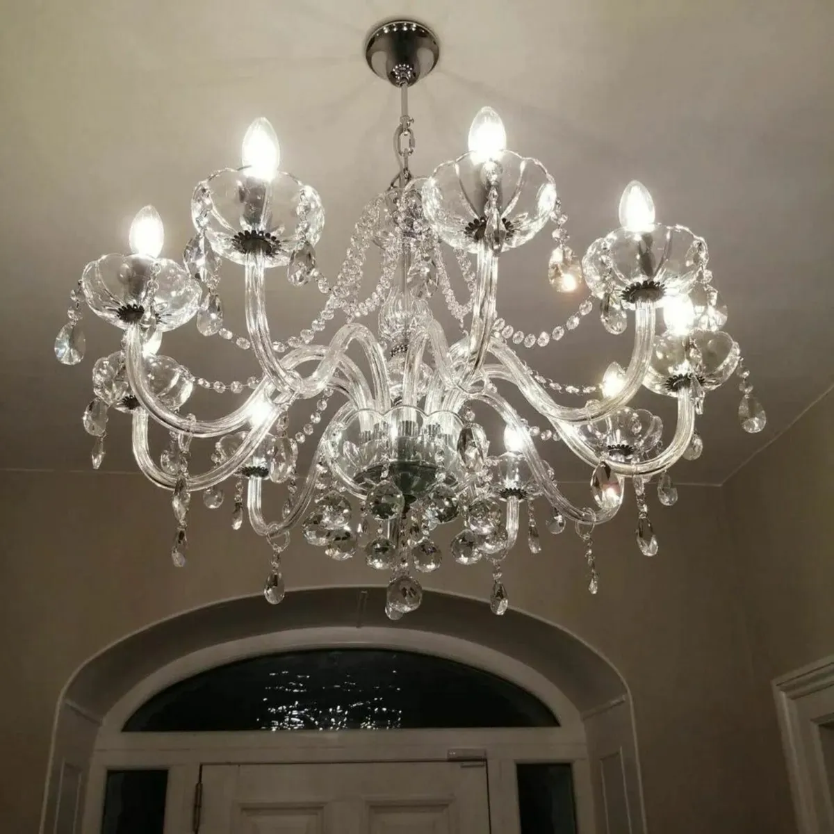 Modern Crystal Chandelier with 10-Lights, Clear - Image 4