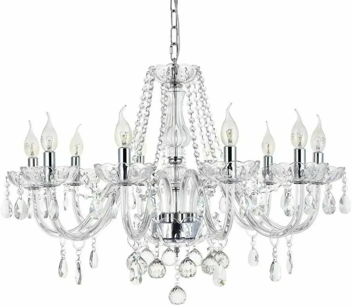Modern Round 10-Light Tiered Chandelier Fixture - Image 1