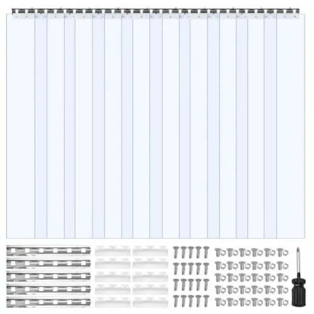 Strip Curtain PVC Door Curtain 152.4 cm x 213.4 cm - Image 1