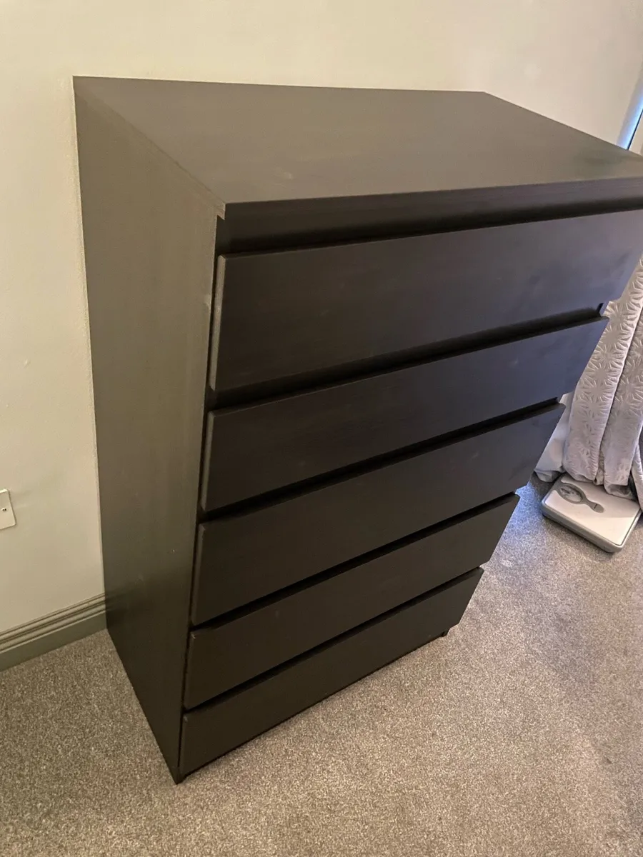 Chest of 4 drawers IKEA Malm model black / brown - Image 4