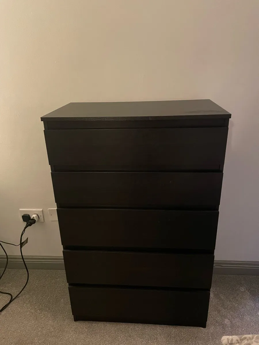 Chest of 4 drawers IKEA Malm model black / brown - Image 1