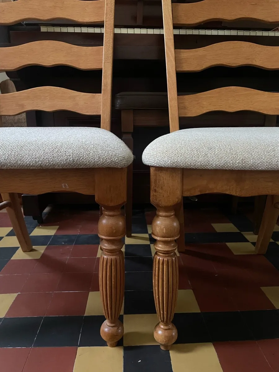 Solid wooden dining chairs – 6 available - Image 2