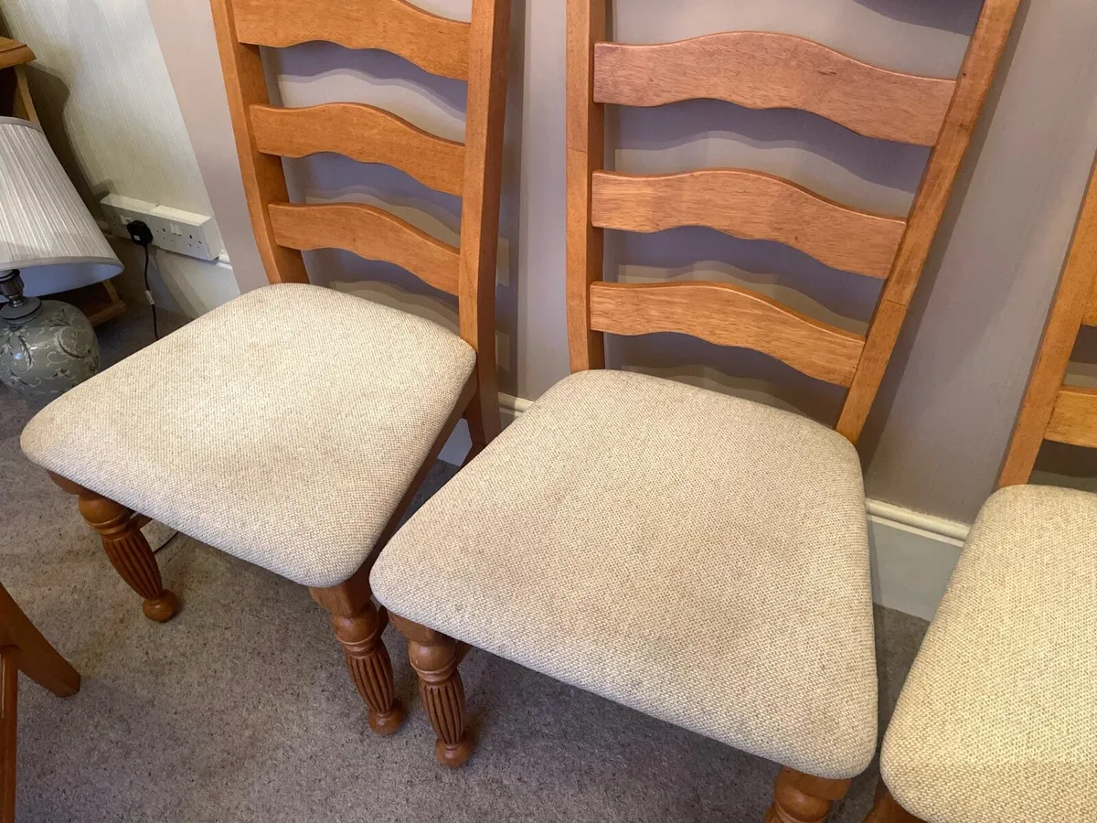 Solid wooden dining chairs – 5 available - Image 2