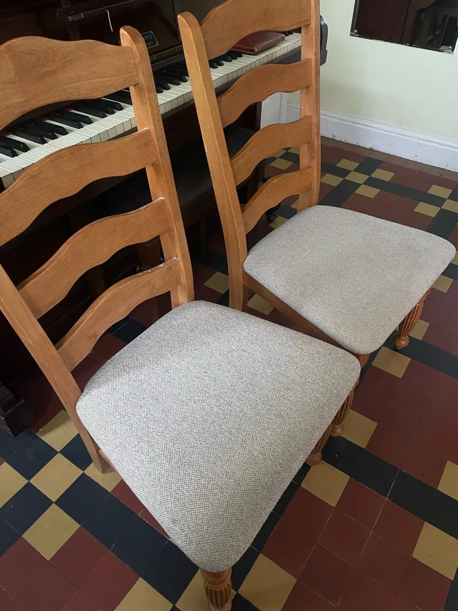 Solid wooden dining chairs – 6 available - Image 3