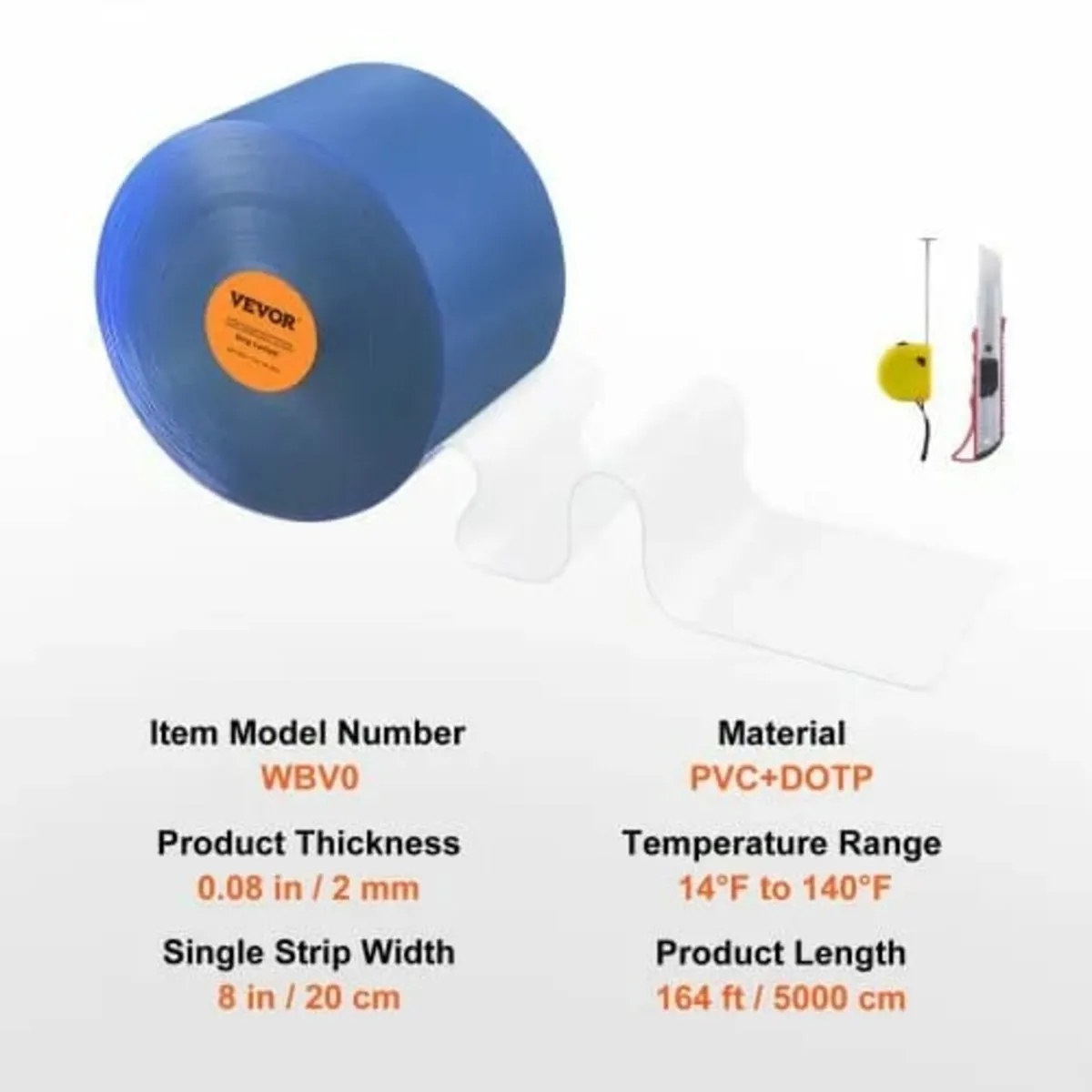 PVC Door Curtain 4997.4 cm x 20.3 cm Roll Cooler F - Image 2