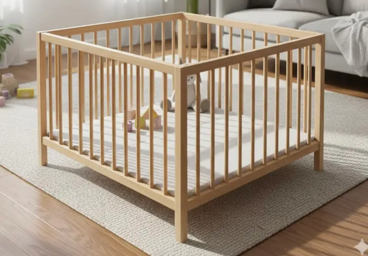 Timber play pen