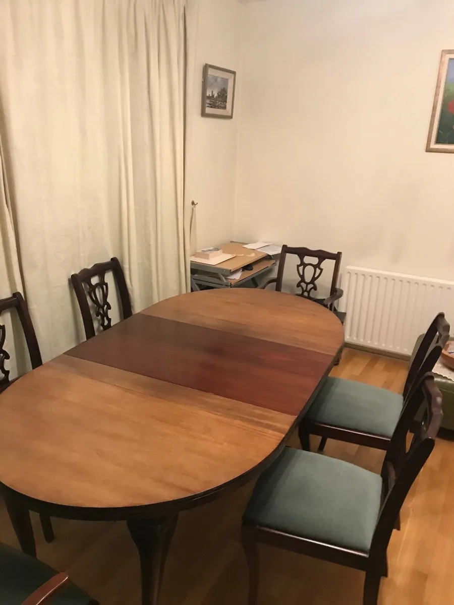 mahogany table and chairs - extendable table - Image 3