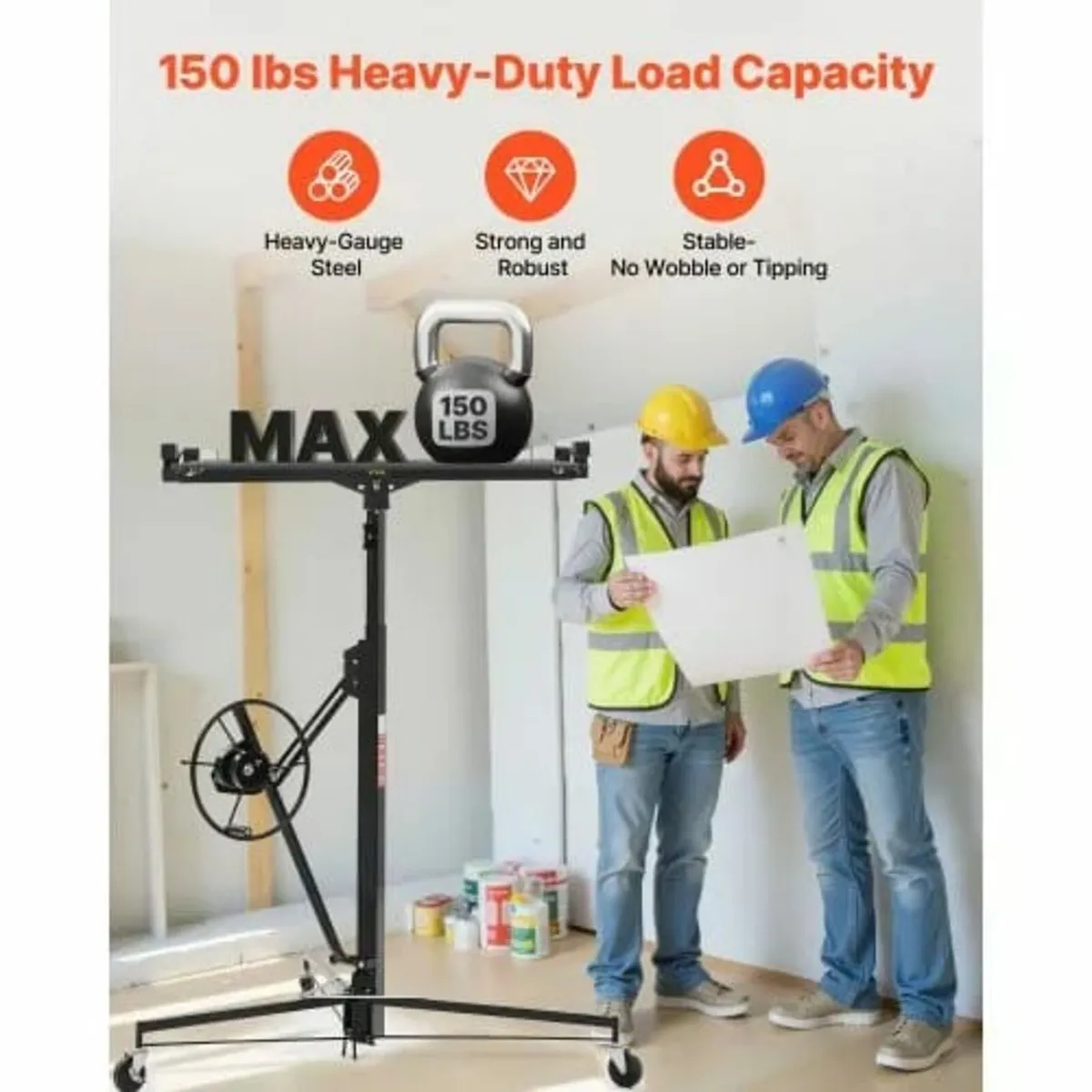 Drywall Lift, Heavy-Duty 68 kg Sheetrock Hoist for - Image 3