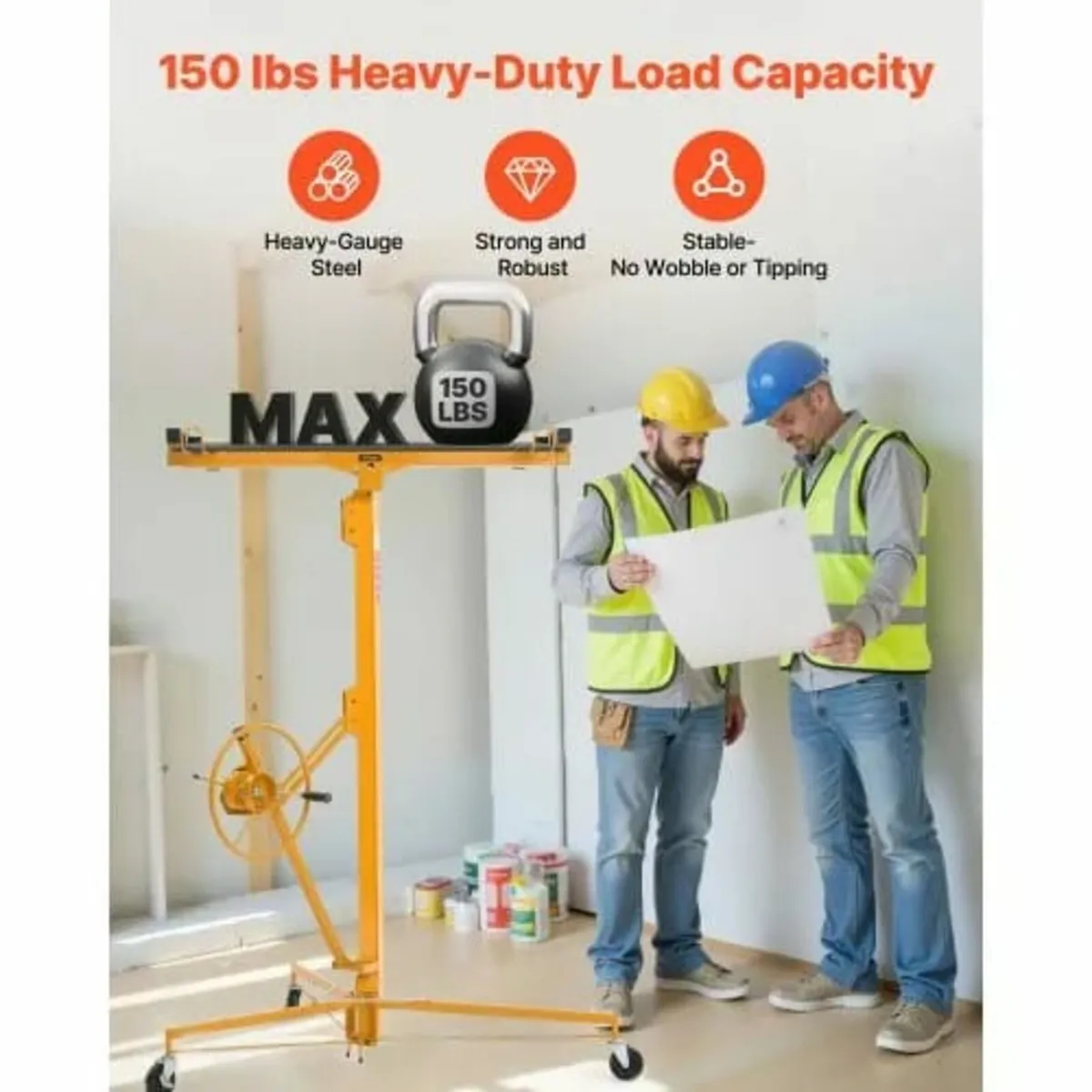 4877 mm Drywall Lift, Heavy-Duty 68 kg Sheetrock H - Image 4