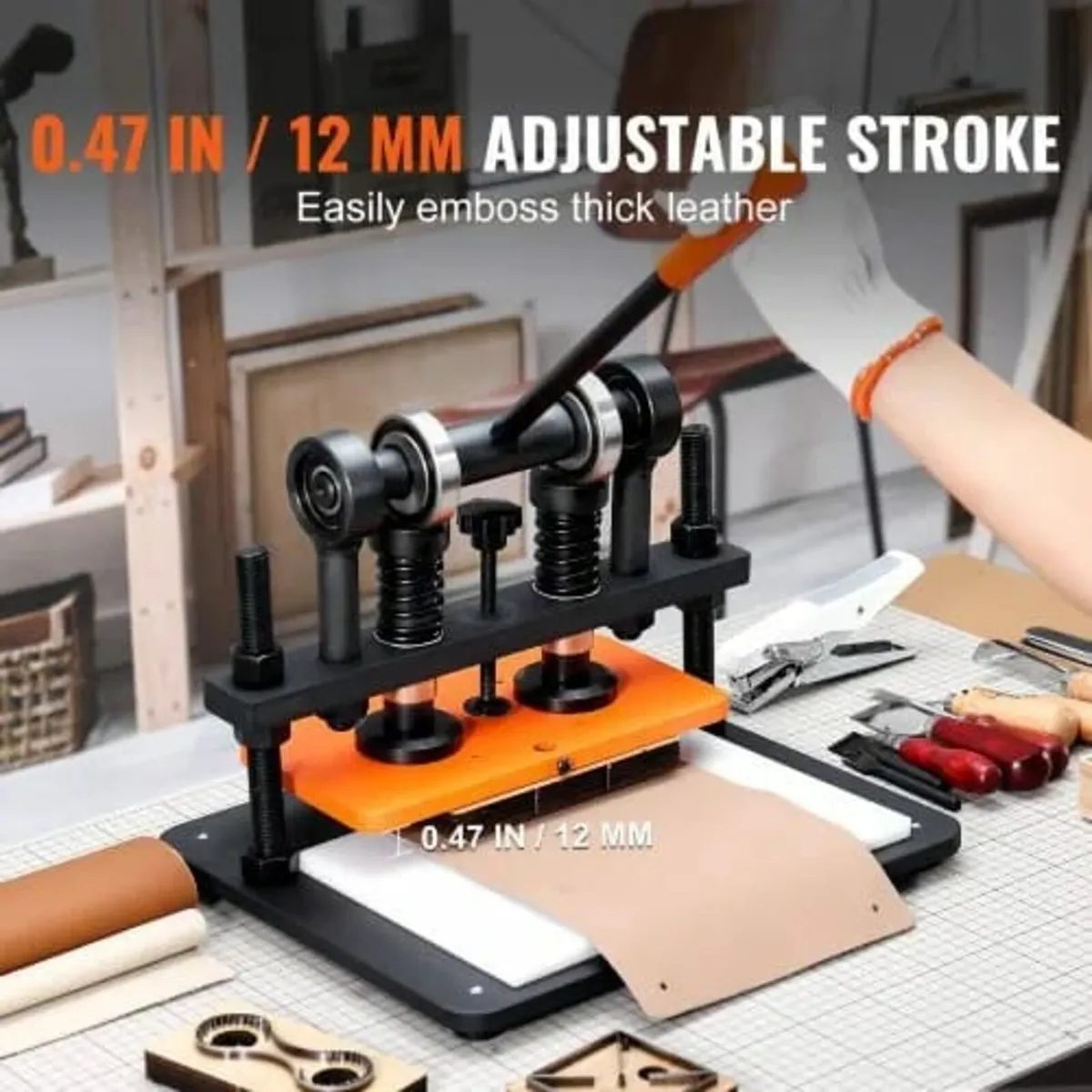 Leather Cutting Machine, 11 x 5.5 in Embossing Pla - Image 2