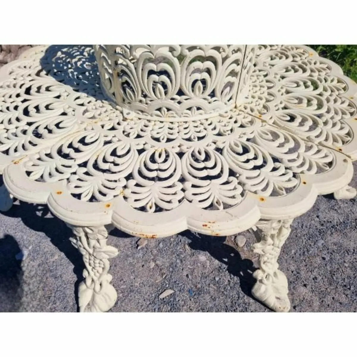 Cast Iron Tree Bench White CH-717-W - Image 4
