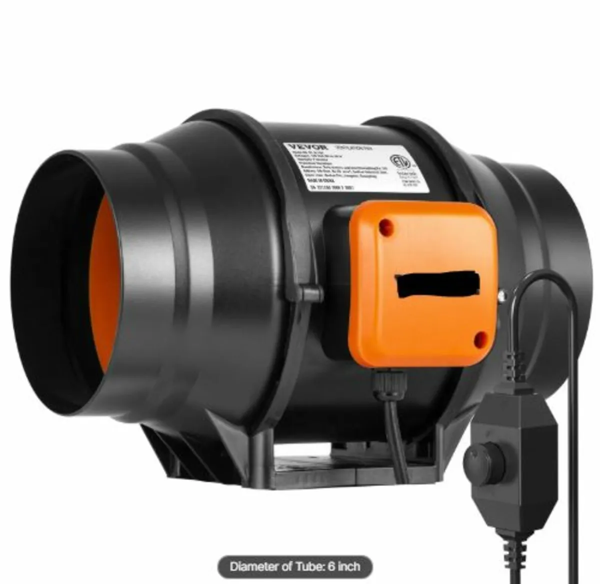 Inline Duct Fan, 152.4mm 323.7 CFM with Variable - Image 1