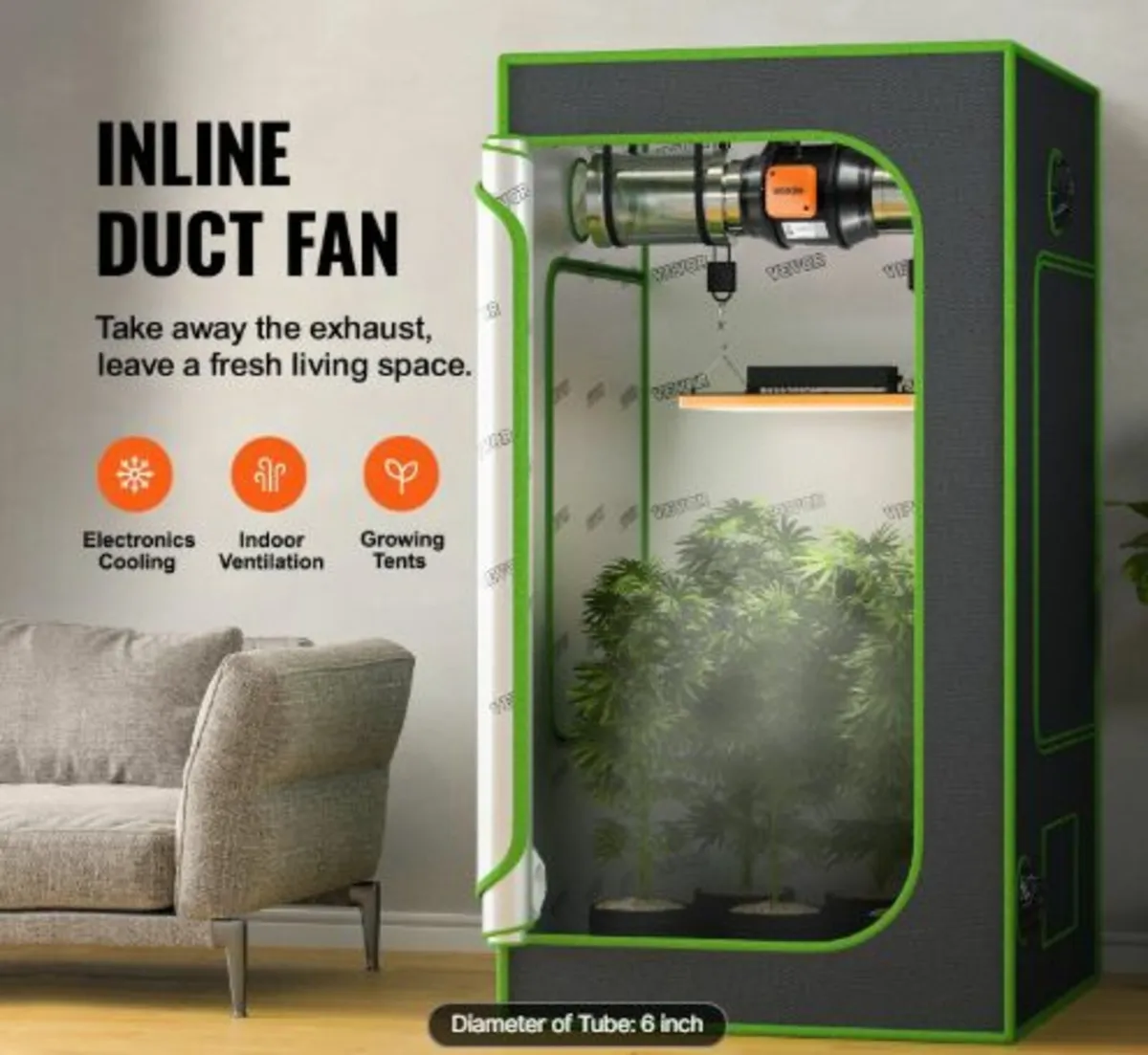 Inline Duct Fan, 152.4mm 323.7 CFM with Variable - Image 3