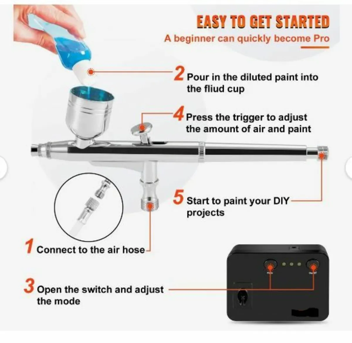 Airbrush Kit, Portable Airbrush Set - Image 4