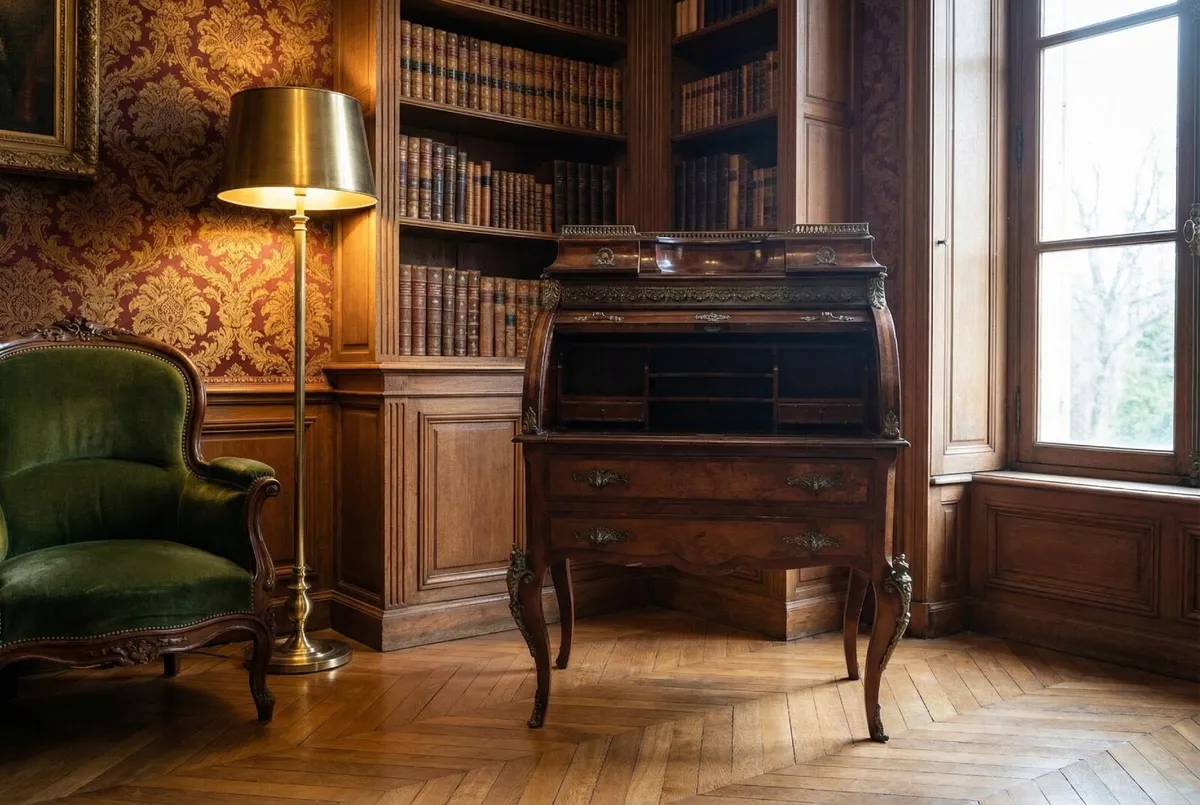 Antique roll top desk in a French style
