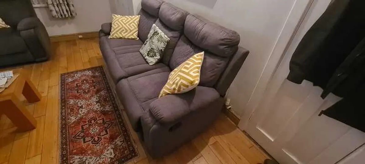 3 Seater Recliner Sofa with Matching Chairs - Image 1