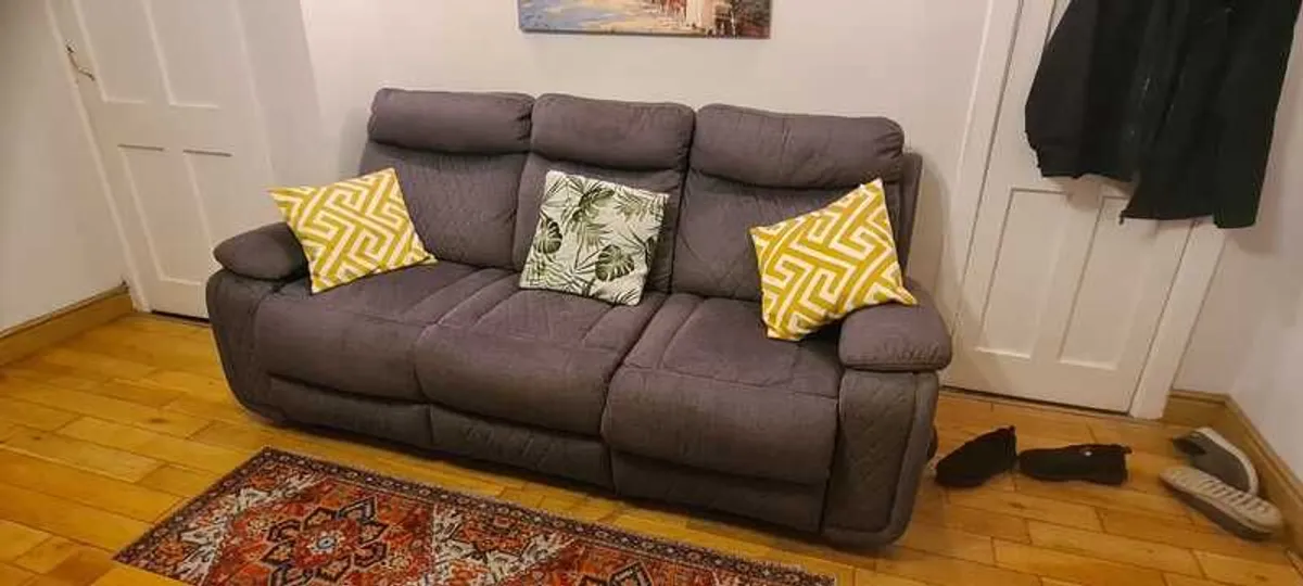 3 Seater Recliner Sofa with Matching Chairs - Image 3