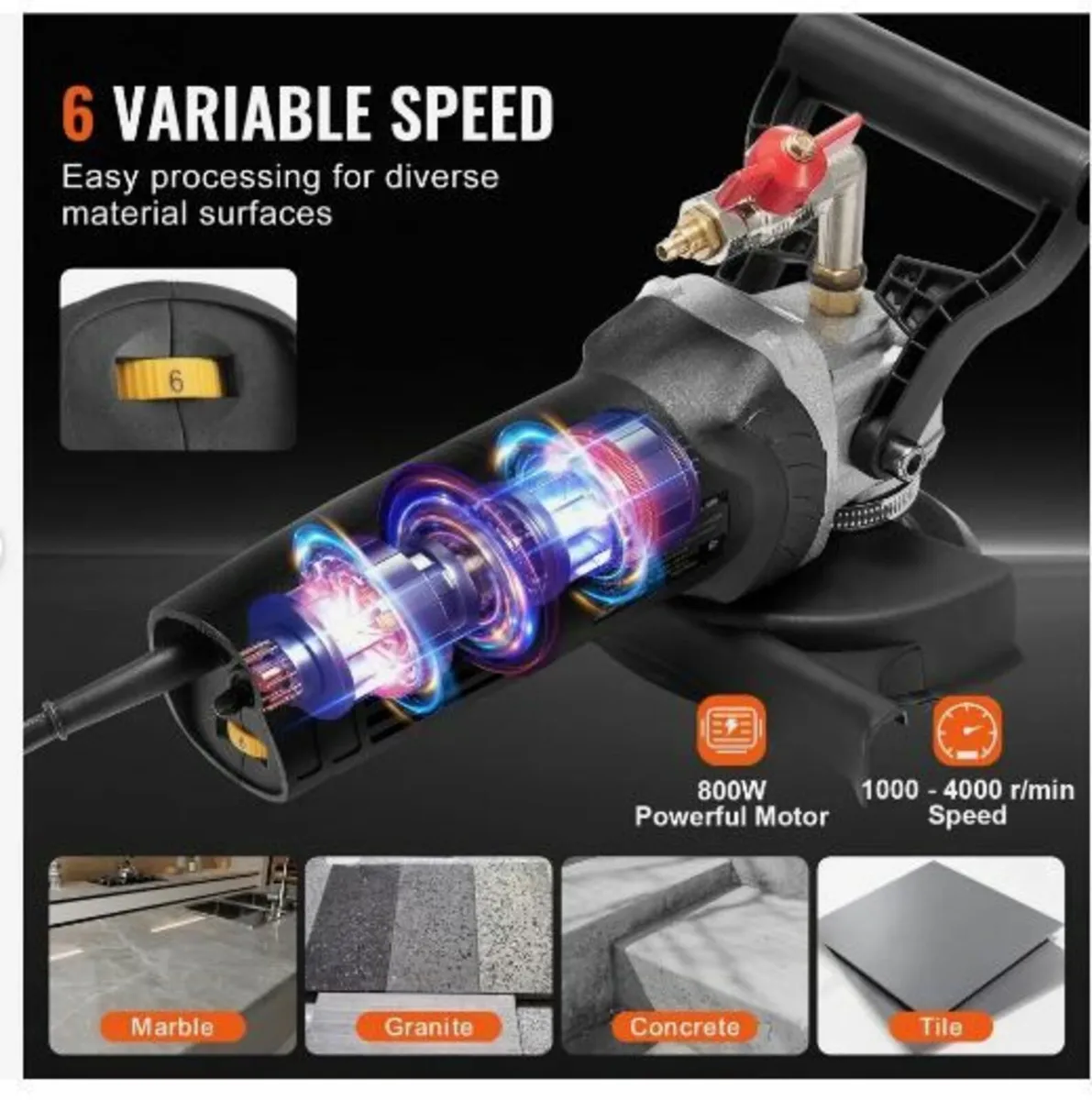 Wet Polisher 800W, 4" Concrete Grinder - Image 3