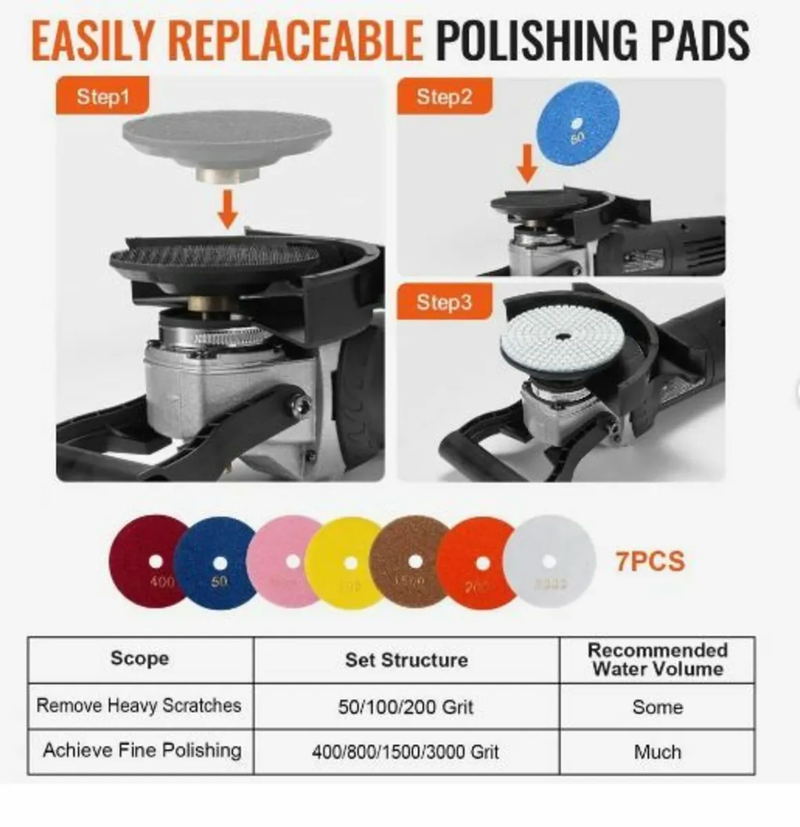 Wet Polisher 800W, 4" Concrete Grinder - Image 4