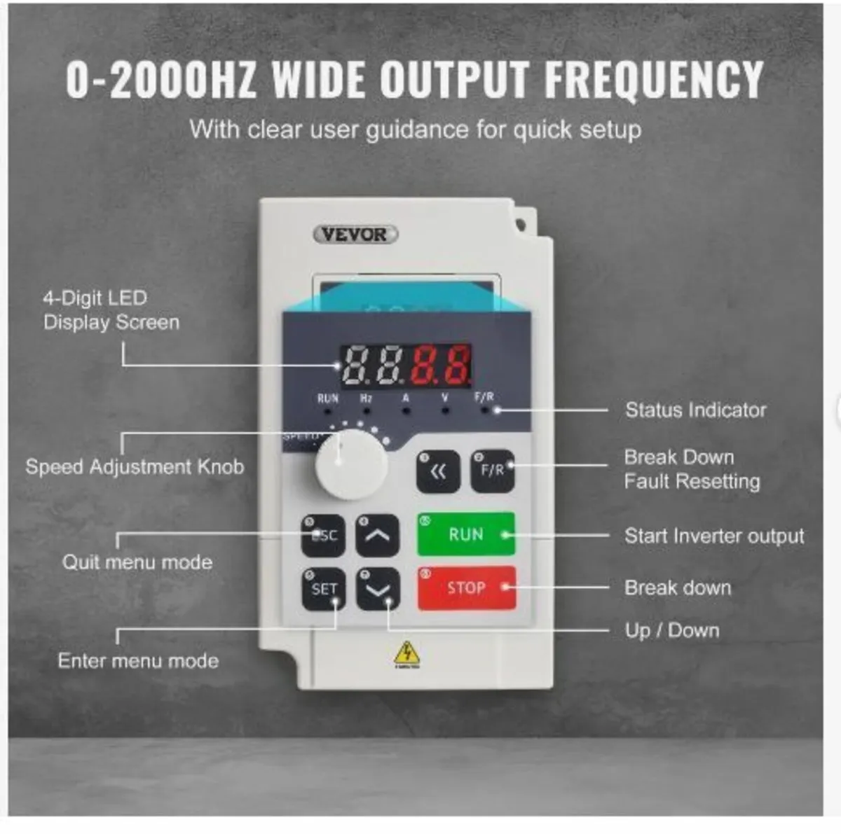 VFD 3HP, 2.2KW, 5A, 3 Phase AC 380V Input - Image 3