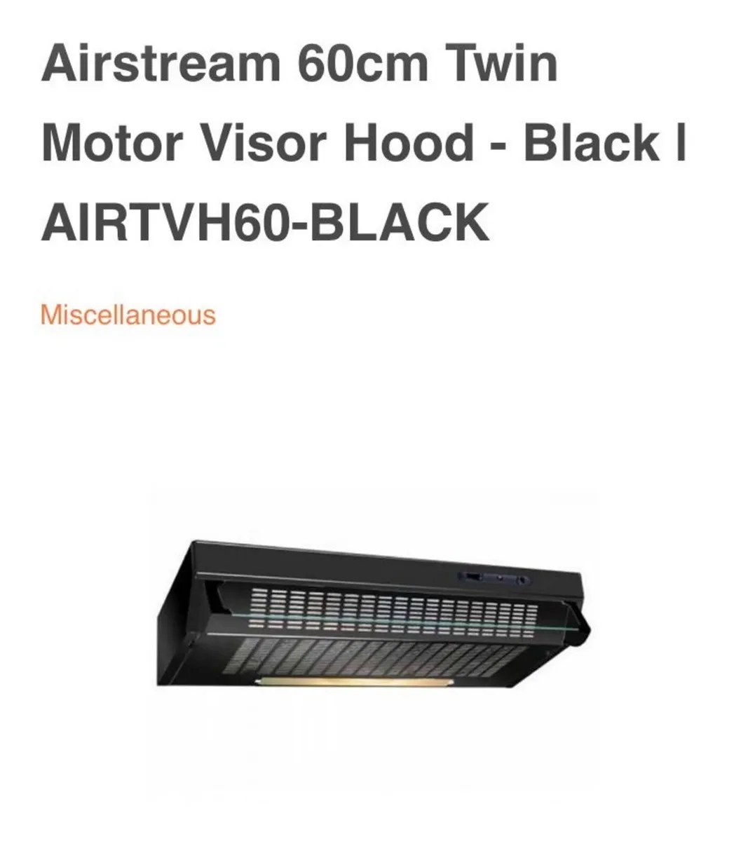 Airstream Twin Motor Extractor Fan Kitchen 60cm - Image 1