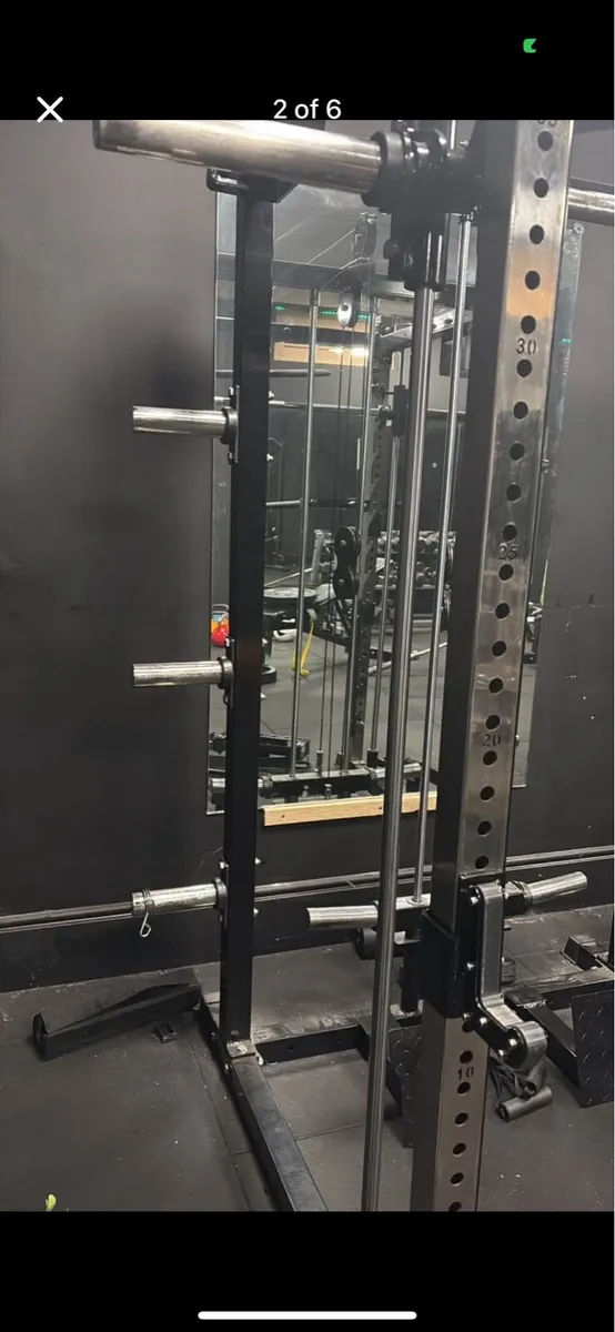 Commercial smith machine with pulley & attachments - Image 3