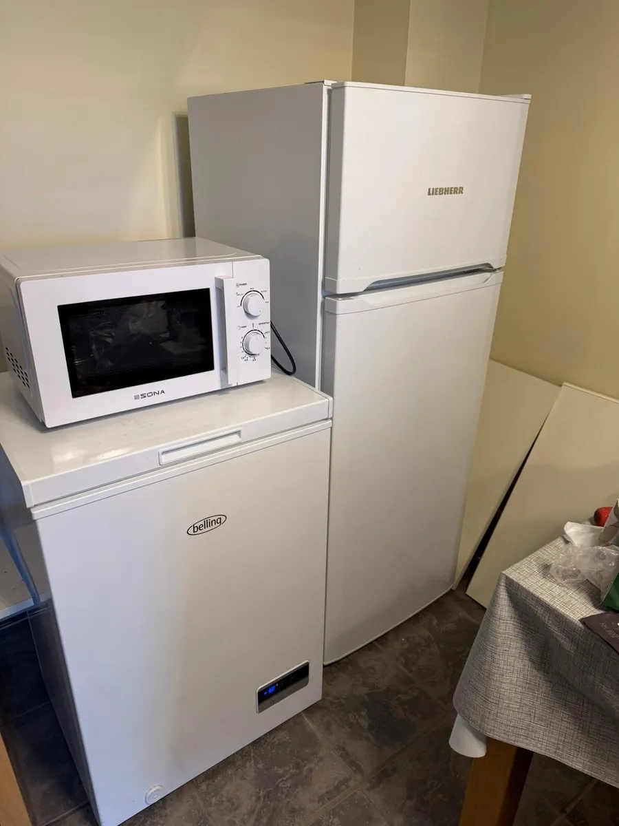 Fridge, freezer and microwave