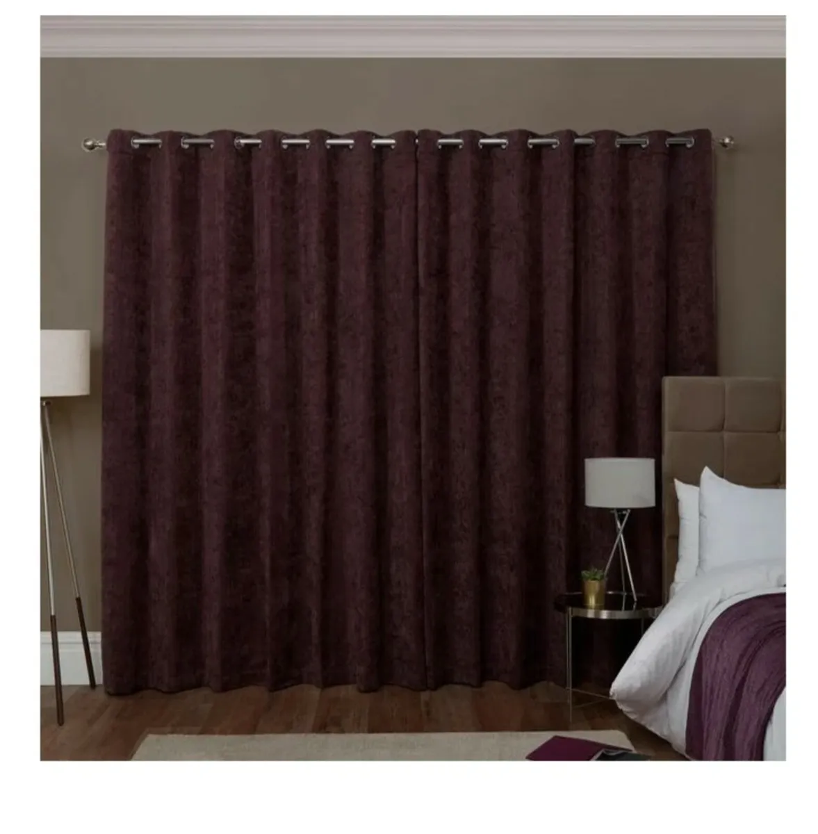 Blackout & Thermal Herringbone Curtains - Mauve - Image 3