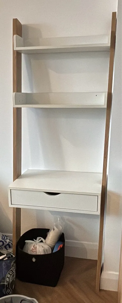 Ladder bookcase with desk