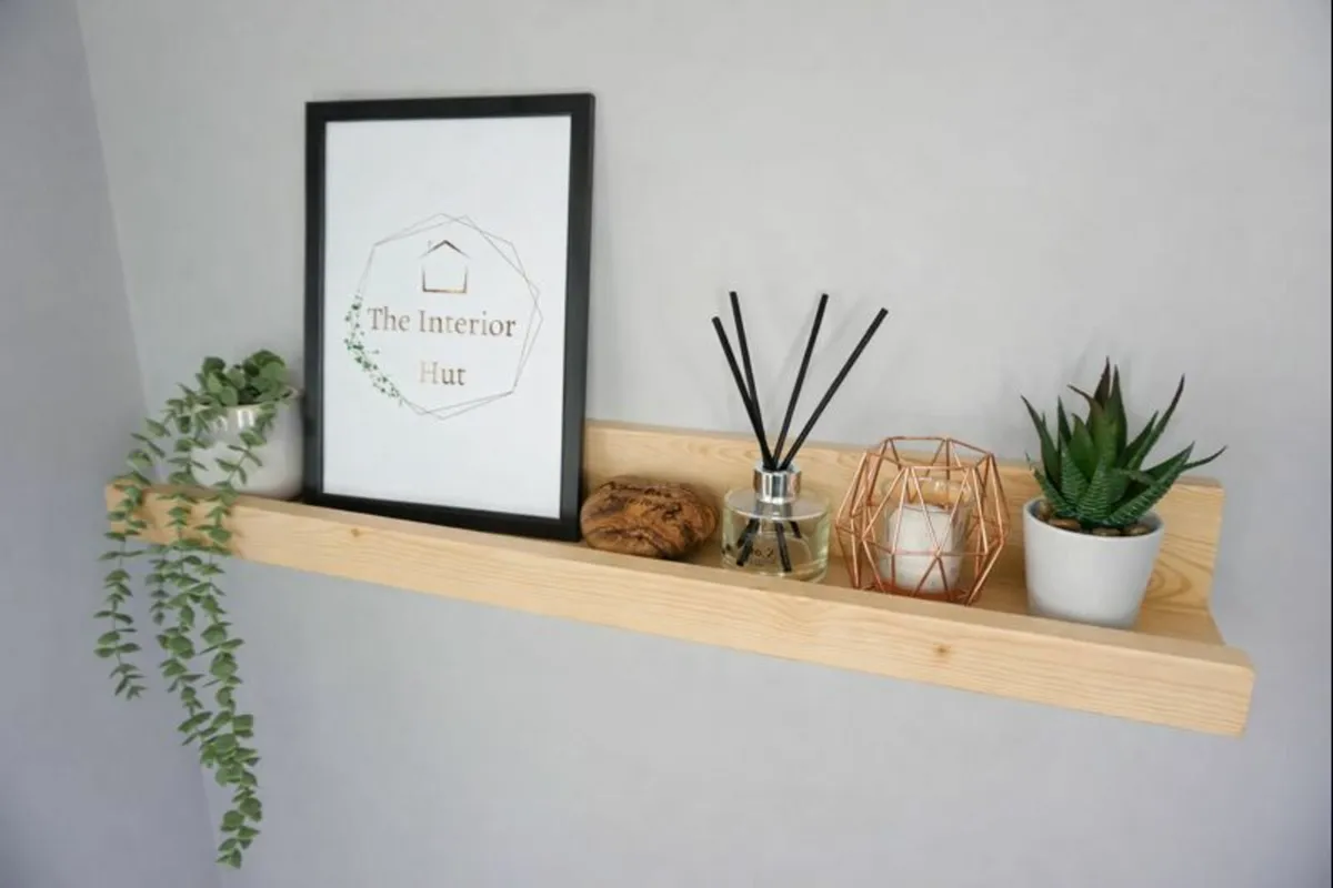 New 2Pk Solid Wood Picture Shelves - Handcrafted - Image 1