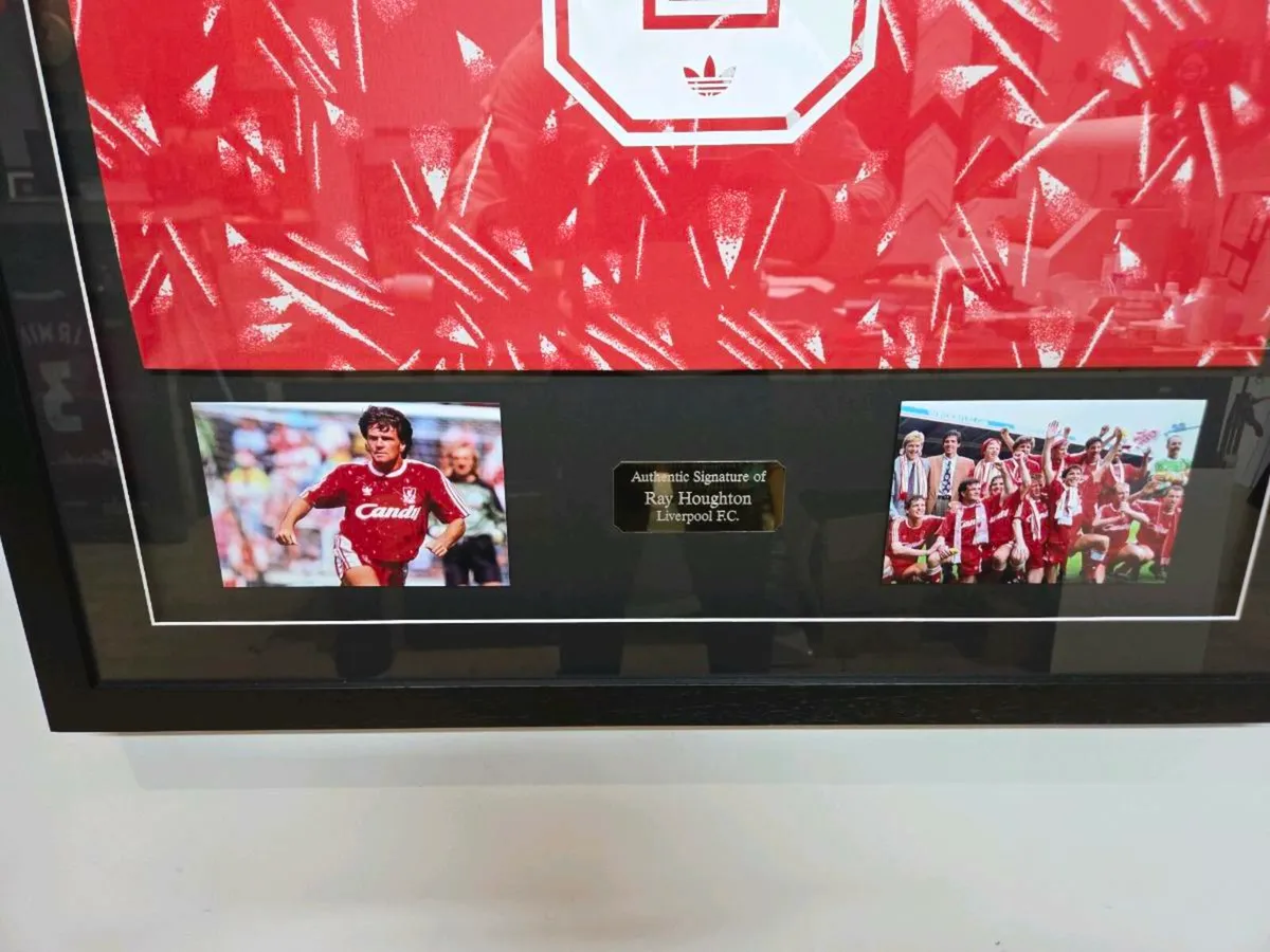 Ray Houghton Signed Framed 1990 Liverpool Shirt - Image 4