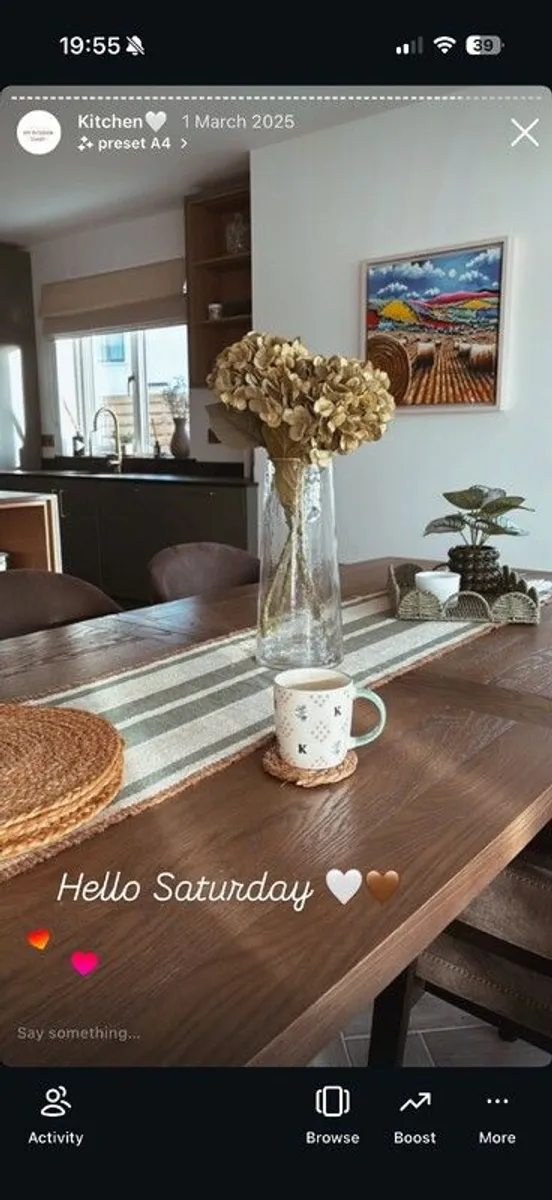 "Camden" weathered oak extending dining table - Image 4