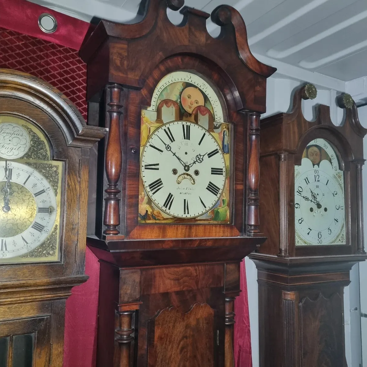victorian mahogany  grandfather clock - Image 1