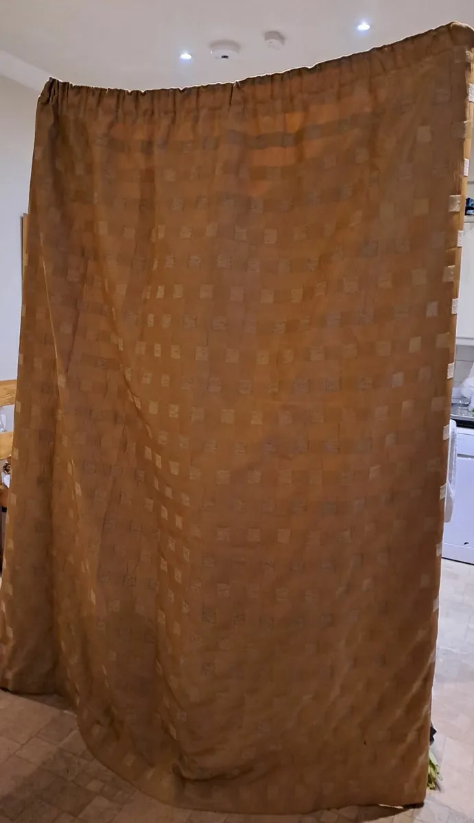 2 sets of lined curtains mustard - Image 3