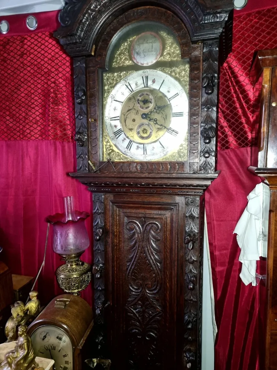 victorian  gothic grandfather clock - Image 1