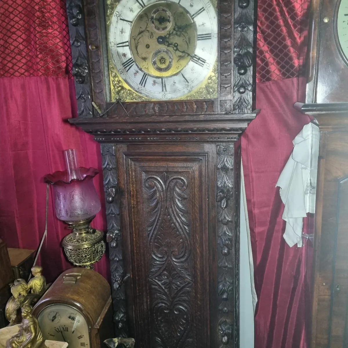 victorian  gothic grandfather clock - Image 2