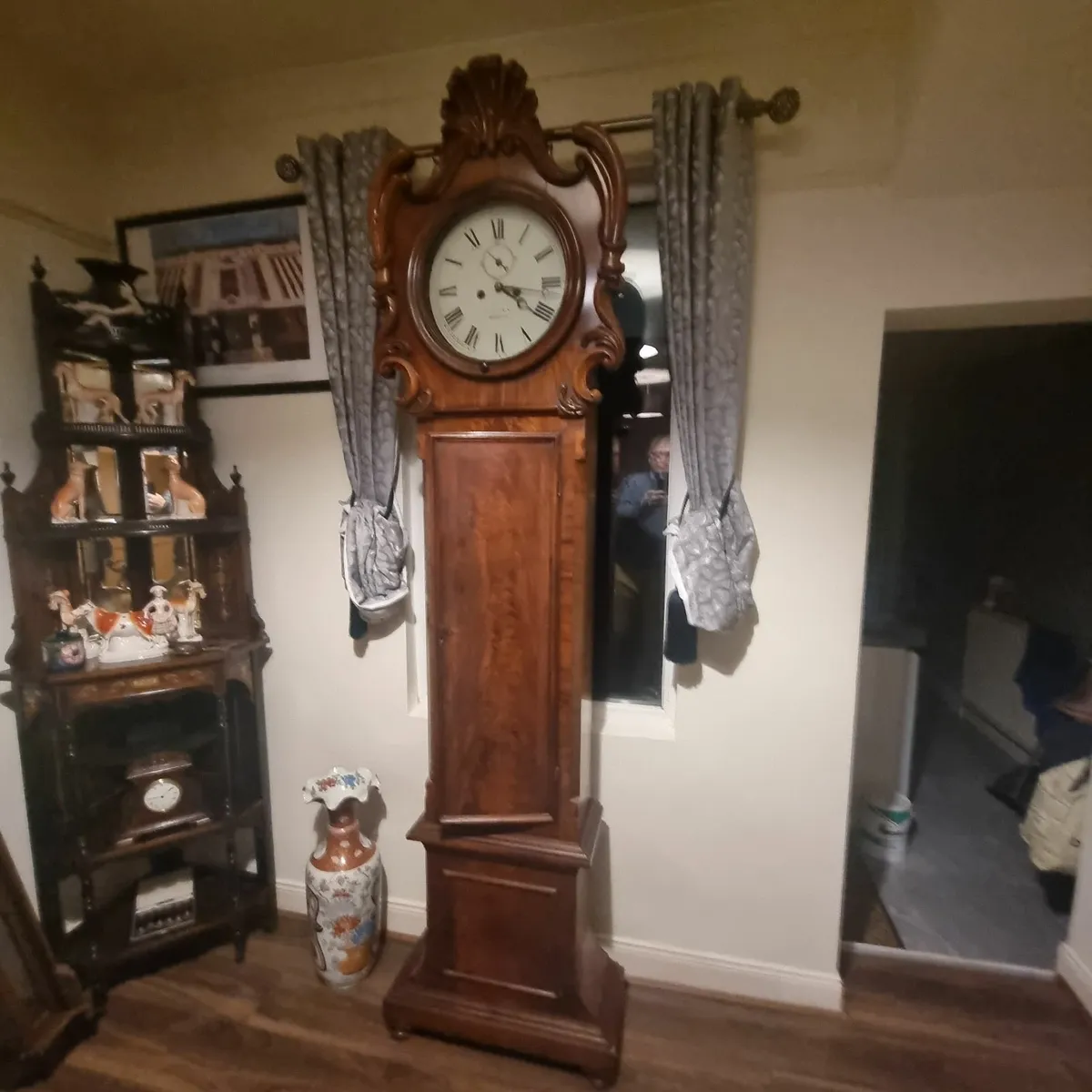 victorian mahogany grandfather clock - Image 1