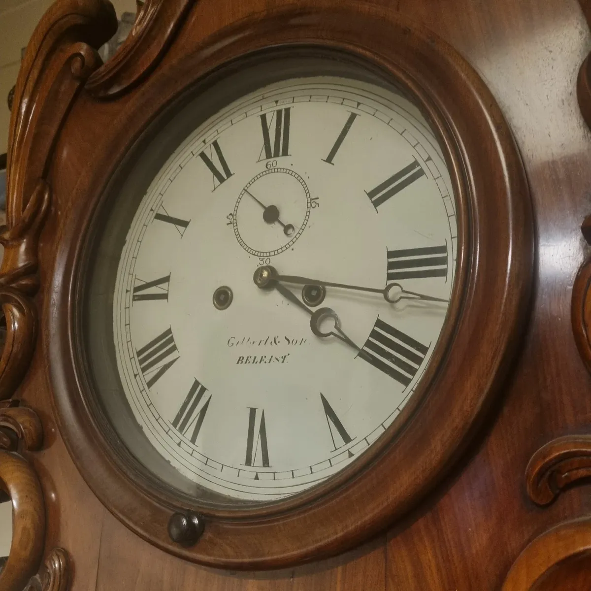 victorian mahogany grandfather clock - Image 4