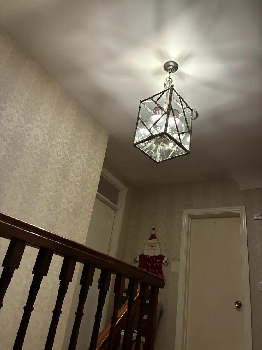 Libra antique silver bamboo ceiling light - Image 3