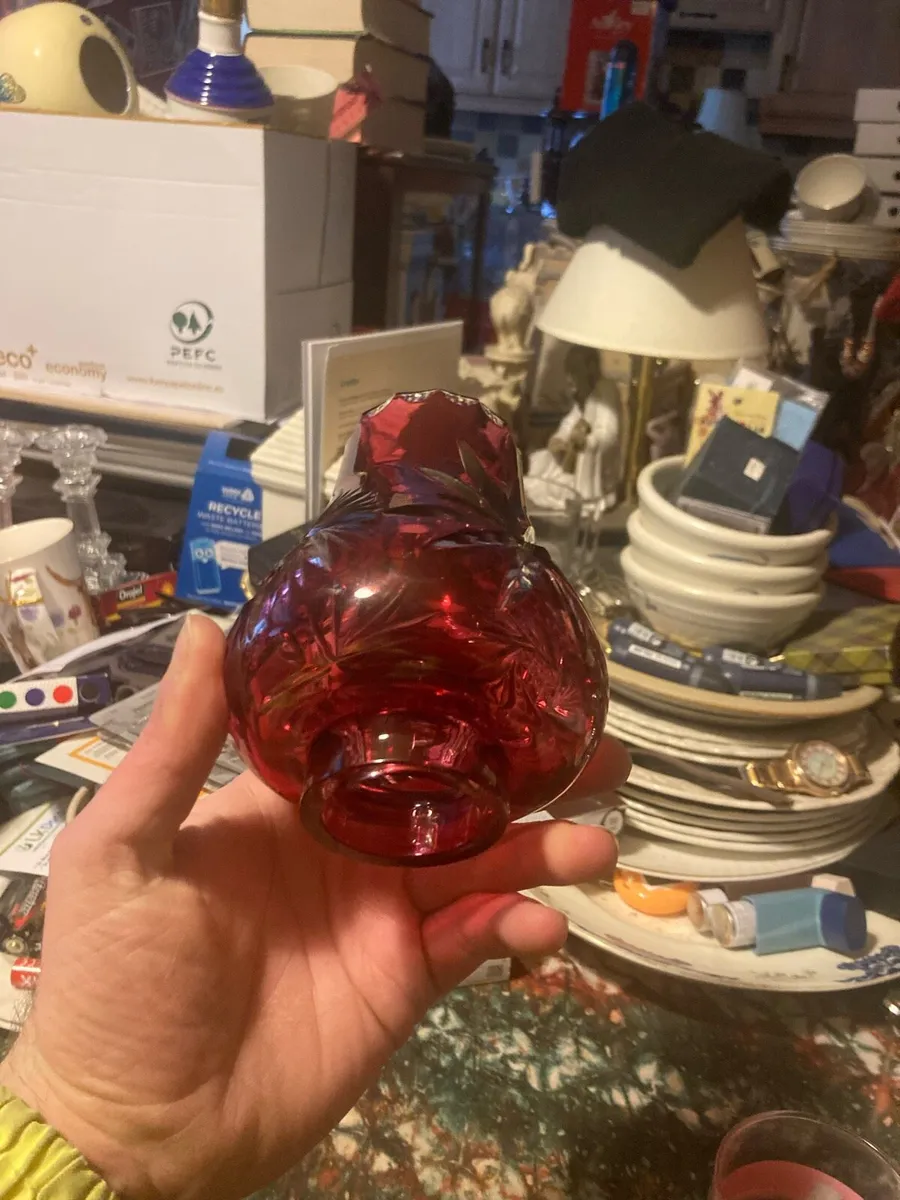 Ruby glass lamp globe free postage - Image 4