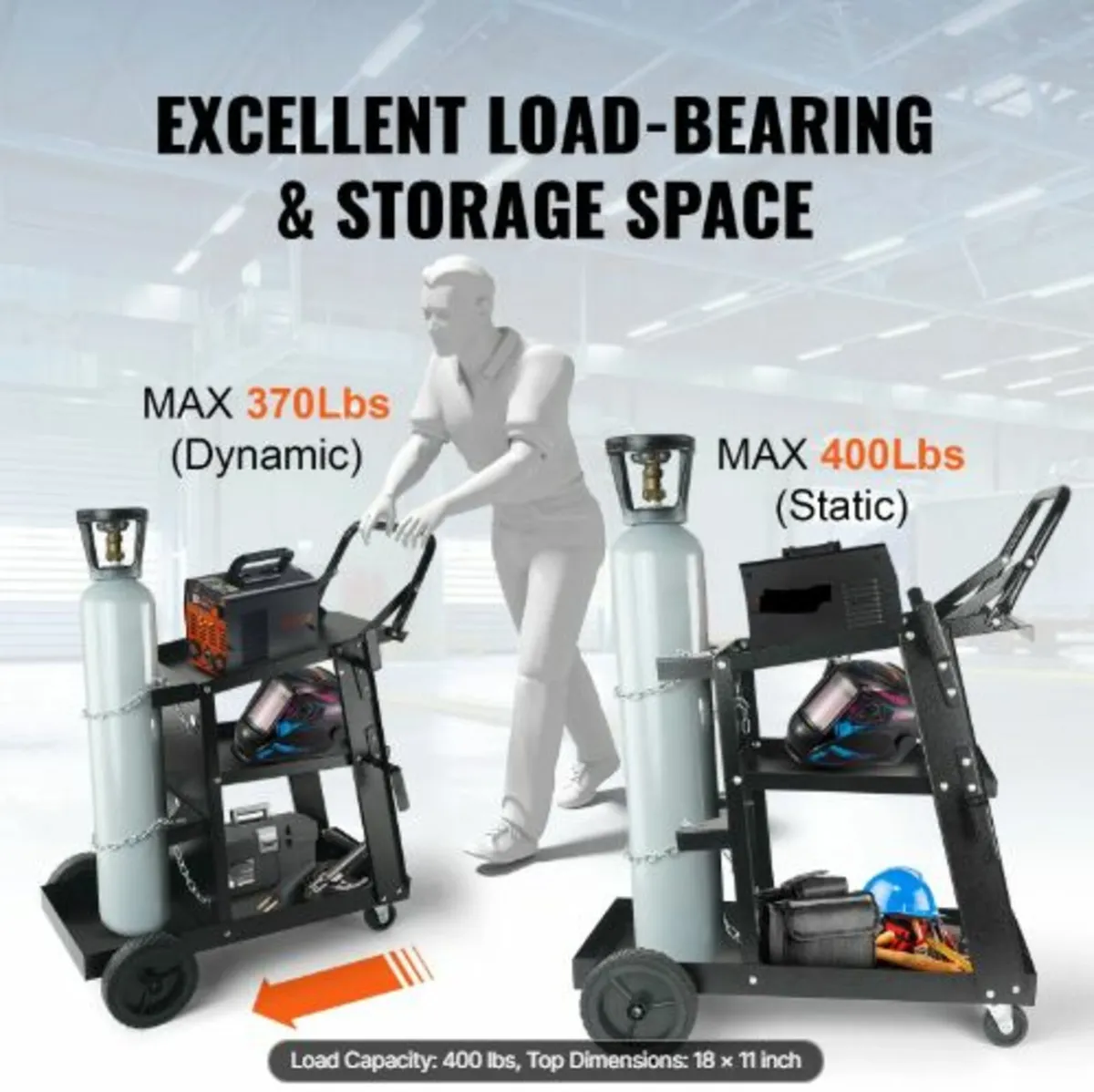 Welding Cart, 3-Tier Heavy Duty Welder Cart - Image 2