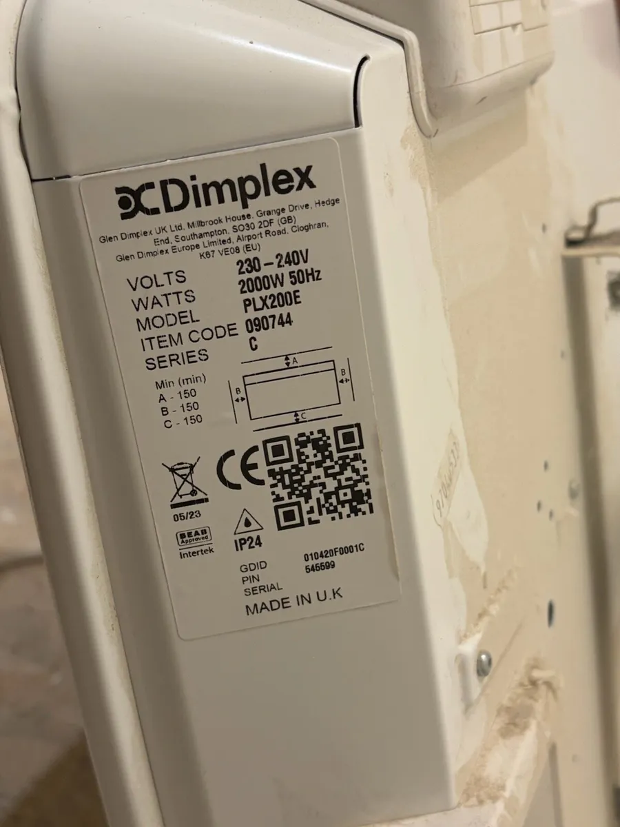 3no. Dimplex Panel Heaters For Sale - Image 4