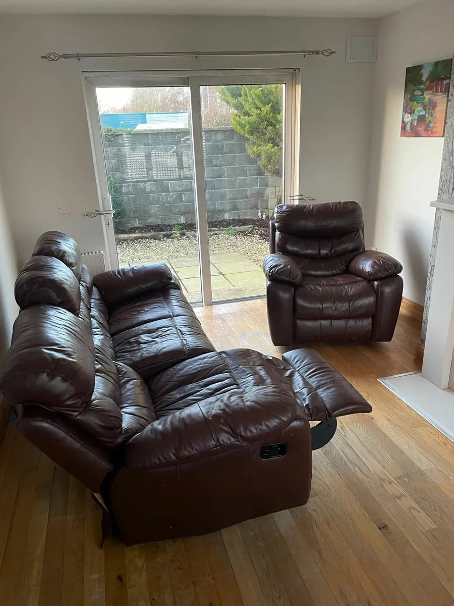 Leather Recliner Sofa & Armchair - Image 1
