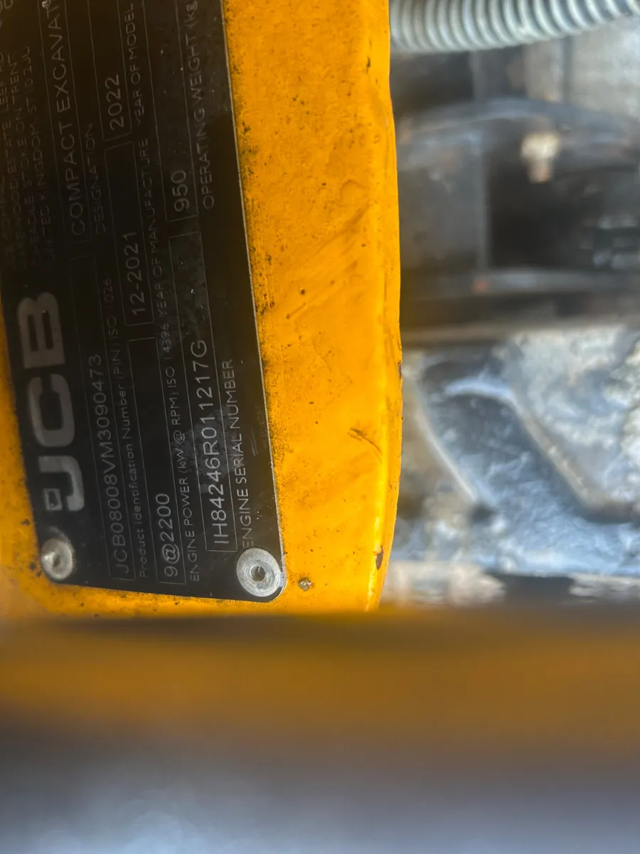 2022 JCB 8008 Excavator - Image 2